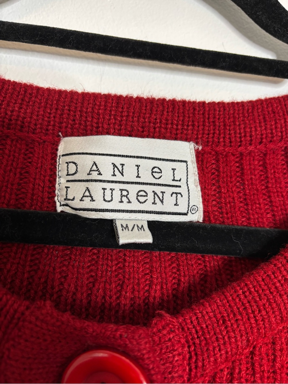 Red Ribbed Button-Front Cardigan - Picture 2 of 8